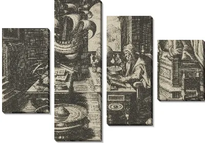 Картина Новые изобретения современности [Нова Реперта], Изобретение Компаса, пластина 2