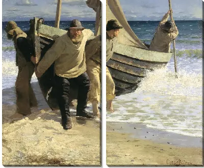 Картина Запуск лодки. Skagen