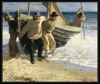 Запуск лодки. Skagen