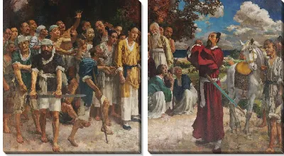 Картина Тянь Хэн и его пятьсот последователей