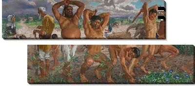 Картина Глупый старик двигает гору