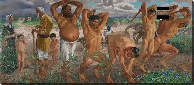 Картина Глупый старик двигает гору