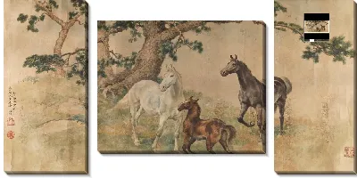 Картина Три лошади