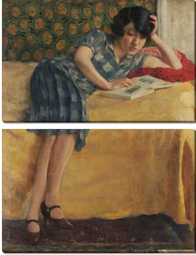 Картина Цзян Би читает