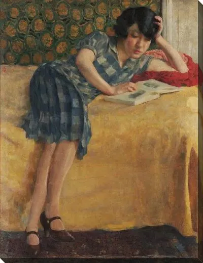 Картина Цзян Би читает