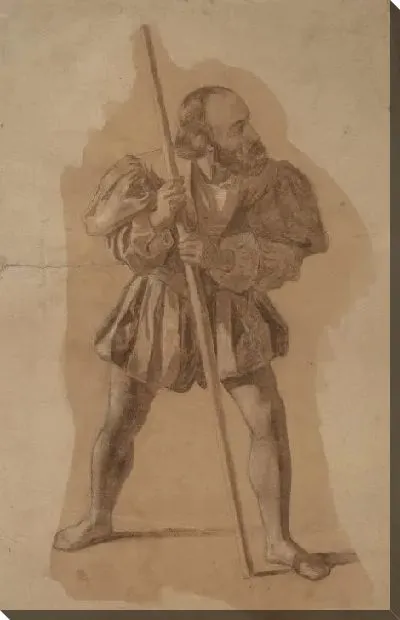 Картина Исследование костюма фигуры для Columbus Mural, Washington, D.C.