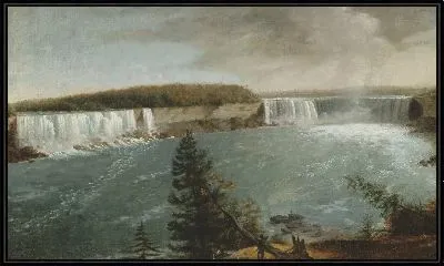 Отдаленный вид на Ниагарский водопад