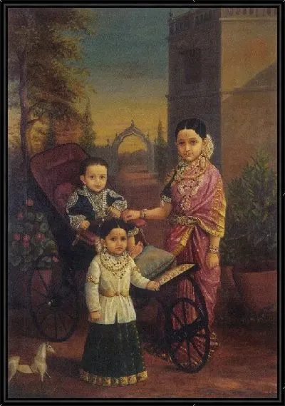 Картина Кришнарадж Вадияр V & Сестры