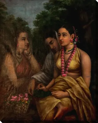 Картина Письмо Шакунталы о Шакунтале, пишущей это любовное письмо