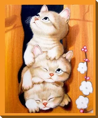 Картина маслом Котята (Kittens) №6