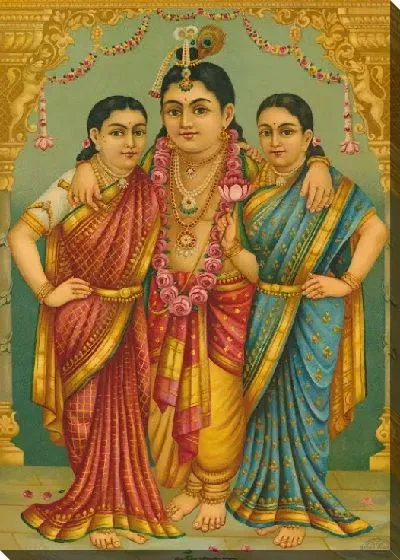 Картина Шри Радха Рукмини Кришна