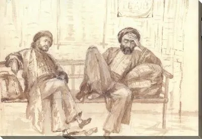 Картина Эскиз под названием «В ожидании поезда»