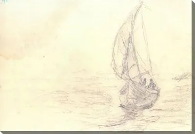 Картина Карандашный набросок лодки