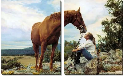 Картина Девушка и лошадь (Girl and horse)