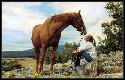 Картина Девушка и лошадь (Girl and horse)