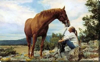 Картина Девушка и лошадь (Girl and horse)