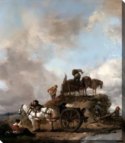 Картина Крестьяне на полях: урожай сена