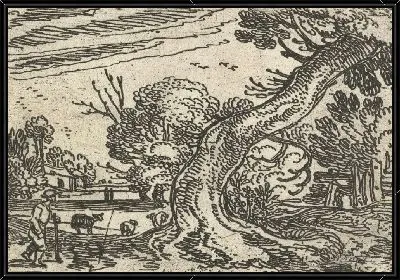 Пастух у косого дерева