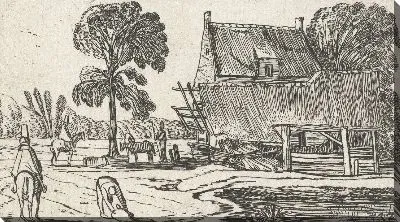 Картина Всадник на пути мимо фермы