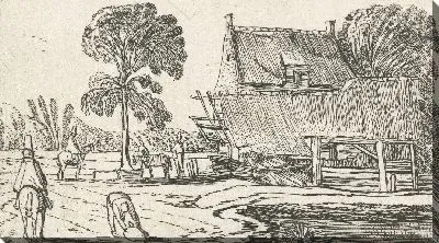 Картина Всадник на пути мимо фермы