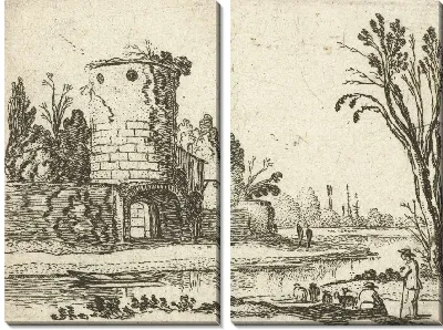 Картина Круглая башня с воротами