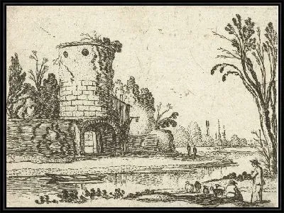 Картина Круглая башня с воротами