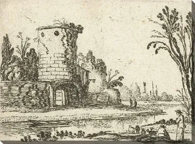 Картина Круглая башня с воротами