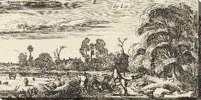 Картина Всадник и пешеходы на дороге возле Лиссе