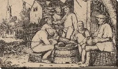 Картина Крестьяне обедают на свежем воздухе