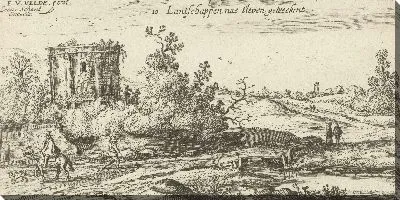 Картина Пейзаж с руинами римского храма