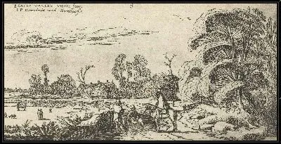 Картина Всадник и пешеходы на дороге возле Лиссе