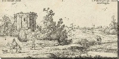 Картина Пейзаж с руинами римского храма