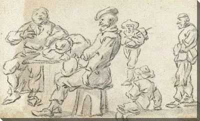 Картина Три фермера за столом и три других фигуры