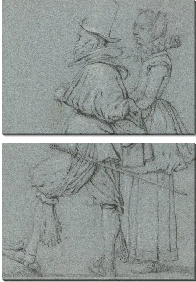 Картина Стоящая пара видна со стороны