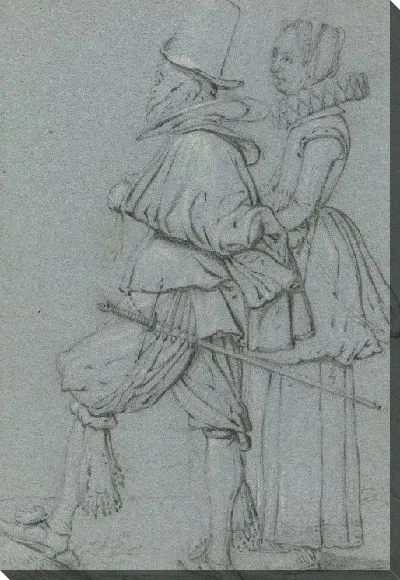 Картина Стоящая пара видна со стороны