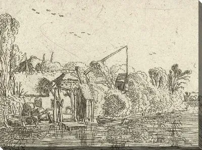 Картина Пивоварня на берегу реки