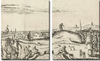 Картина Скрученный кит на пляже в Нордвейке, 1614 г.