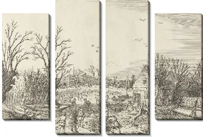 Картина Восстановление прорванной плотины в Вианене, 1624 г.