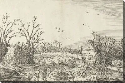 Картина Восстановление прорванной плотины в Вианене, 1624 г.