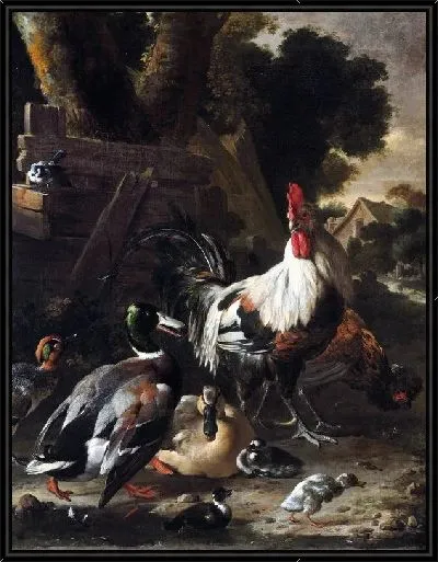 Картина Петух и утки (Rooster and Duck)