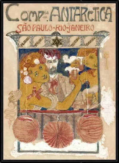 Картина [Рекламный плакат для] Companhia [de Bebidas] Антарктиды [до Рио-де-Жанейро С. А.] "
