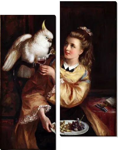 Картина Девушка с попугаем (Woman with a Parrot)