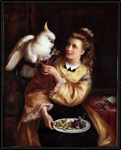 Картина Девушка с попугаем (Woman with a Parrot)