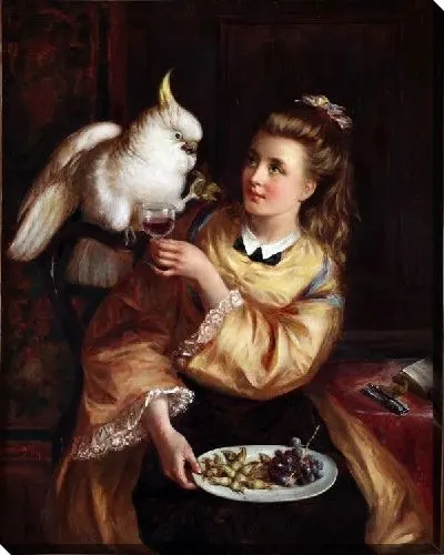 Картина Девушка с попугаем (Woman with a Parrot)