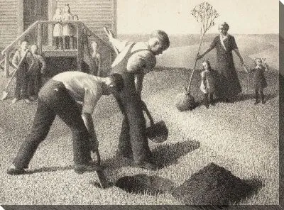 Картина Группа посадки деревьев