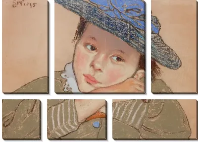 Картина Девушка в синей шляпе