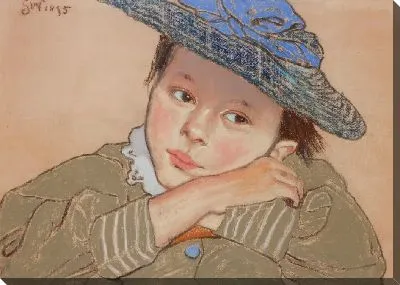 Девушка в синей шляпе