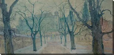 Картина Раннее утро возле Вавельского замка (Парк Планты на рассвете)