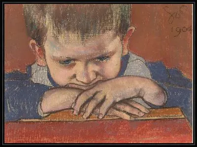 Картина Митек опирается на руки