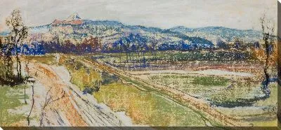 Картина Вид на городище Костюшко из окна. Хмурый день